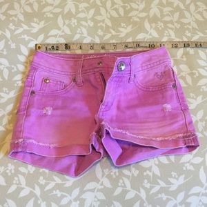 kids jean shorts - pink